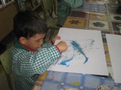 Pintando con pluma
