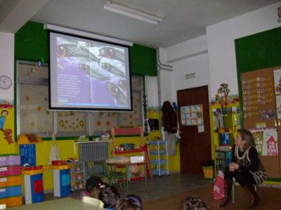 Sesión de abril na aula de 5 anos A. 
