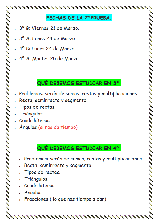 FECHAS PRUEBA