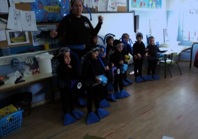 mergulladores...
dentro do camarote
