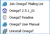 Menú OmegaT