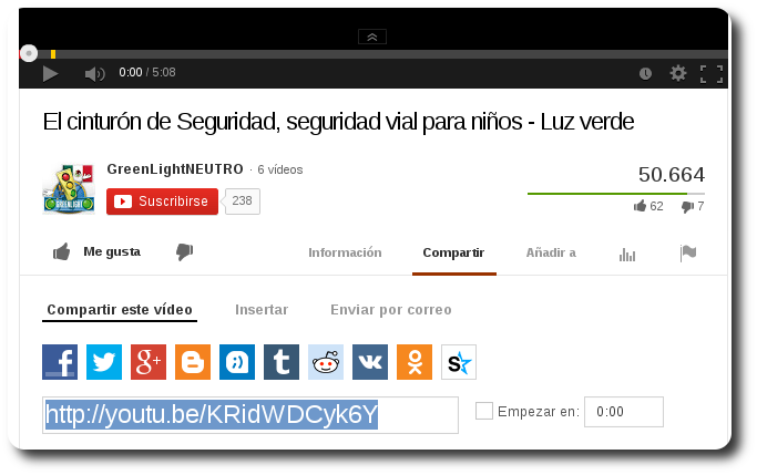 Compartir vídeo de Youtube