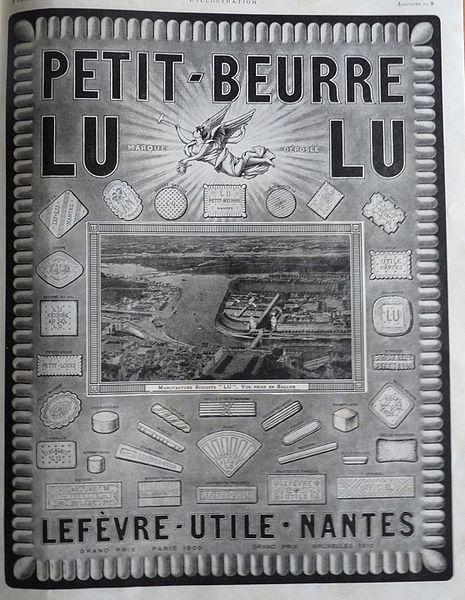 Une affiche ancienne des biscuits Lu