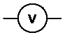 Símbolo del voltímetro. Símbolo del voltímetro.