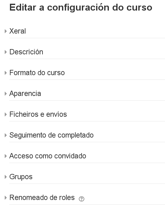Configuración do cursoi