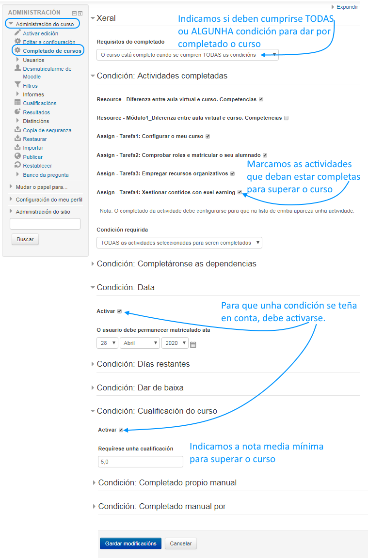 Completado de cursos