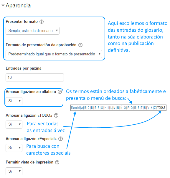 Formato do glosario