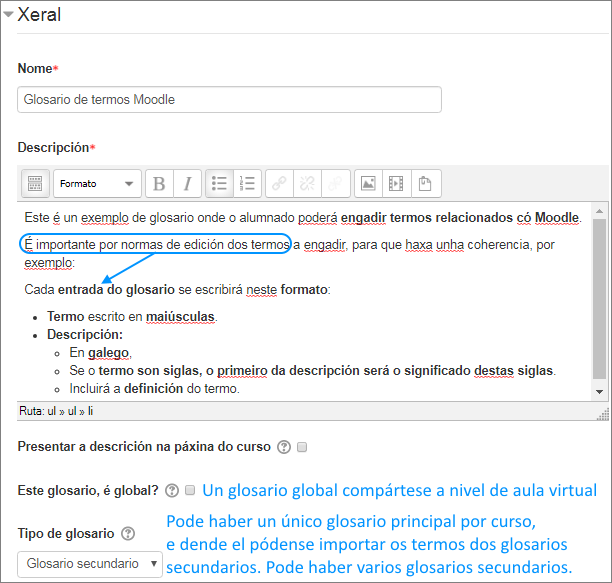 Descripción do glosario