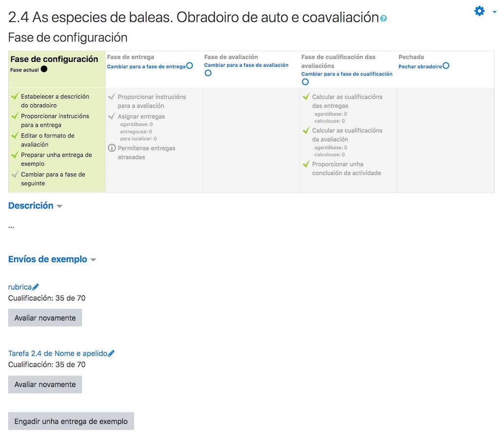 Exemplo de envío configurado.