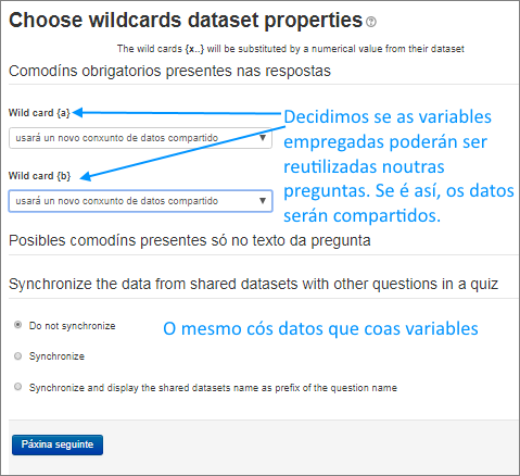 Calculada: configuración tipo variables e datos