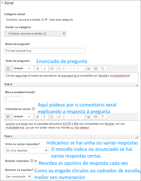 Escolla múltipla: configuración xeral