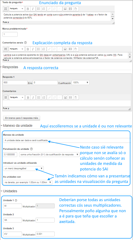 Numérica: configuración