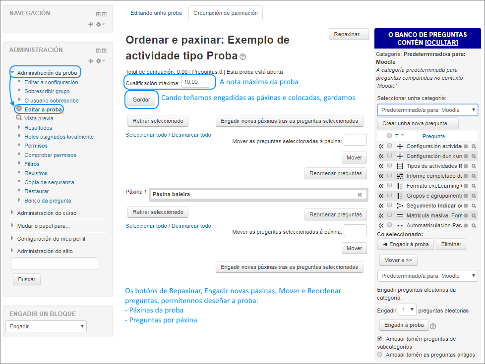 Proba: pantalla de edición