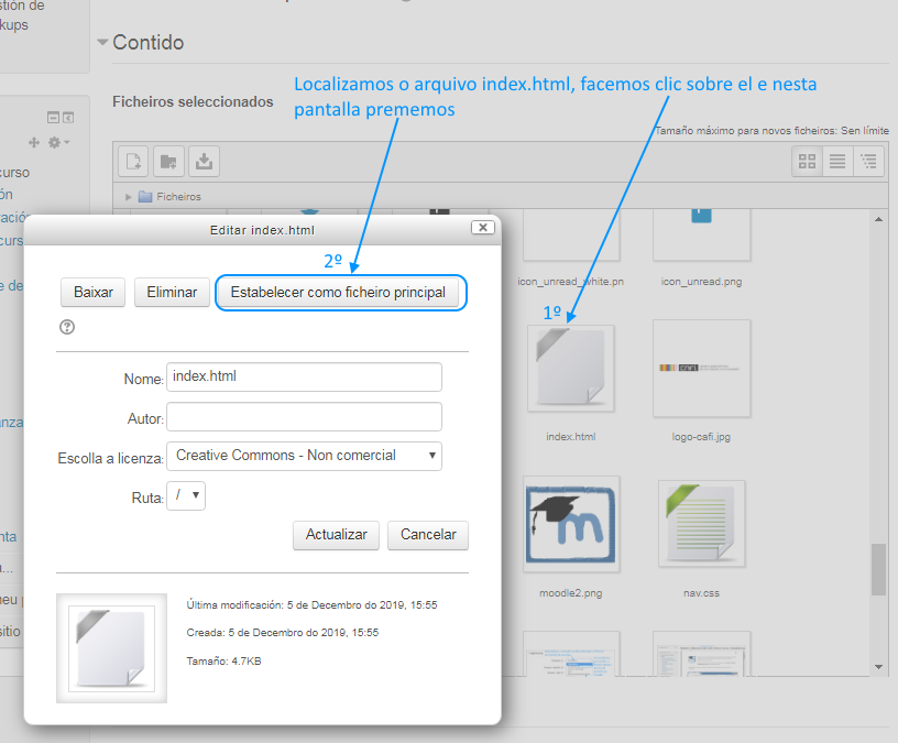 Un sitio web comprimido no curso