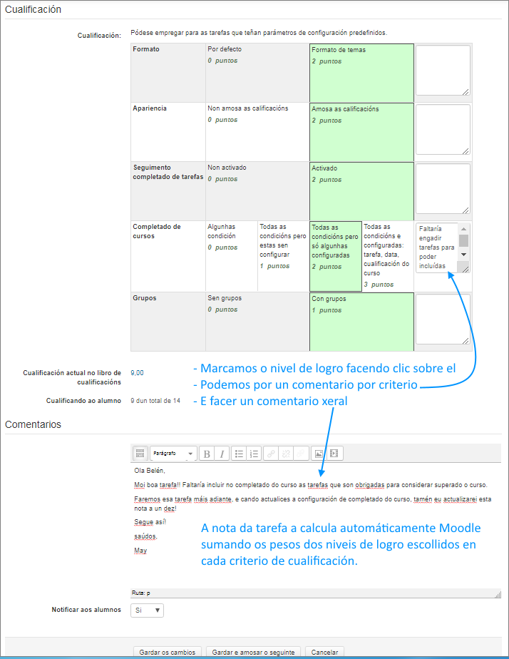 Rúbrica: corrección