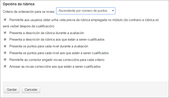 Rúbrica: definición de formato