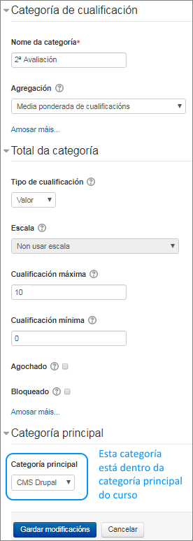 Crear máis categorías