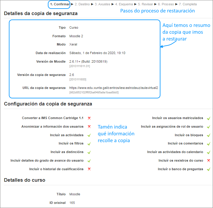 Confirmar copia a restaurar