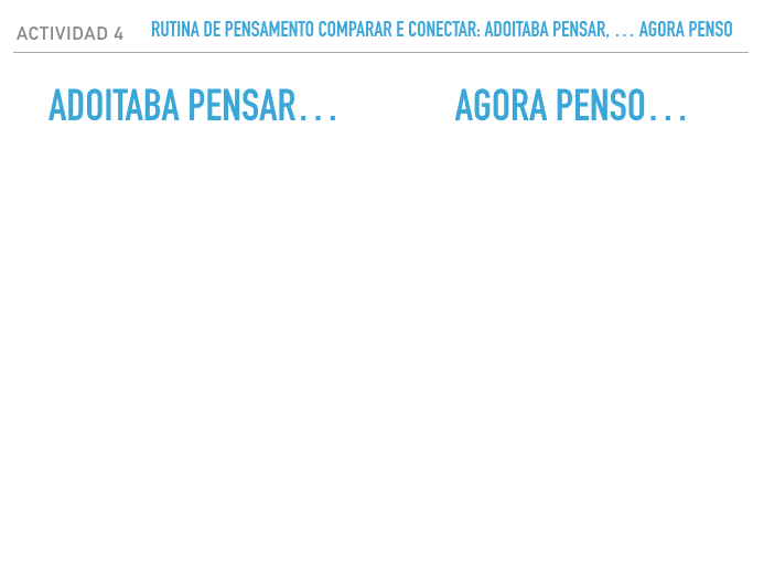 Rutina adoitaba pensar... agora penso...