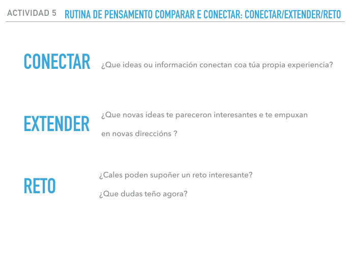 Rutina conectar, extender, reto