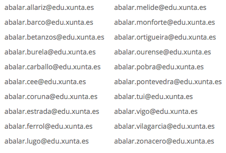 Email asesorías de zona