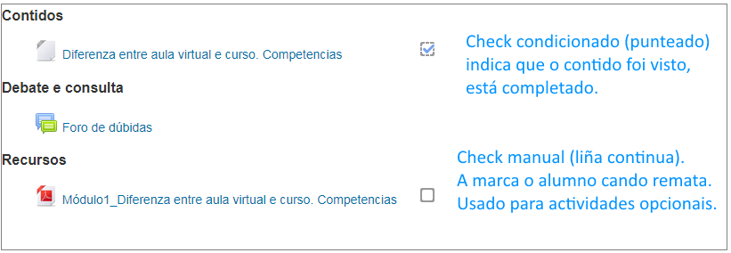 Checks seguimento