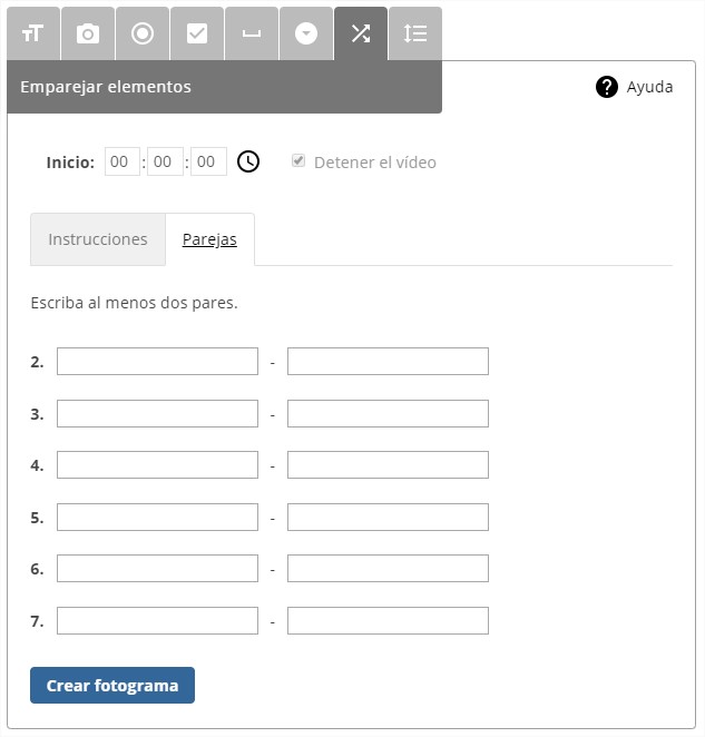 Fotograma de Emparejar Elementos