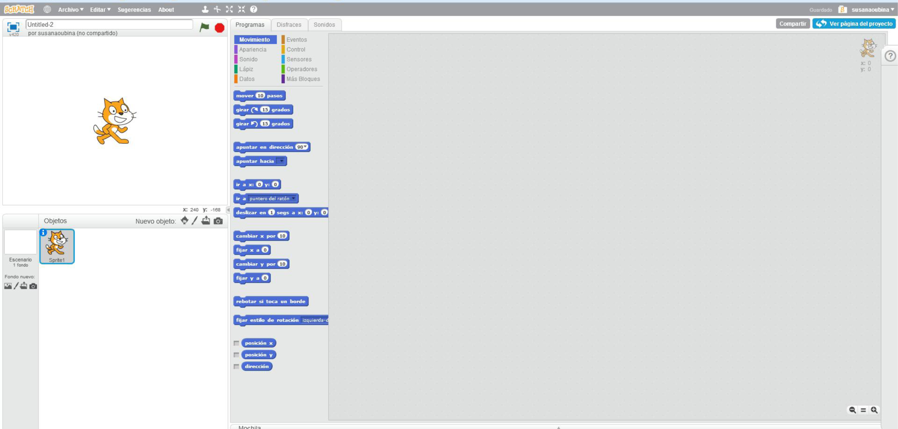 Interfaz de la pesta&ntilde;a Crear