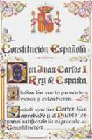 Primera página de la constitución española.