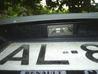 Plafón de luz de placa de matrícula.