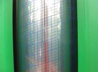 Cilindro de carga mostrando un nivel determinado.