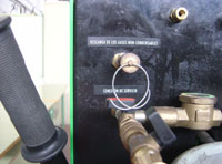 Válvula de seguridad y descarga de presión del ciindro acumulador.