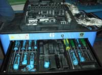 Caja de herramientas correctamente ordenada.