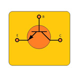 Representa el símbolo de un transistor N-P-N, este símbolo esta formado por un circulo con los tres terminales.