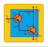 El dibujo representa un par Darlington, etá formado por dos transistores n-p-n.