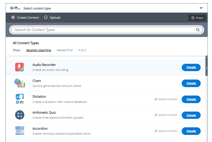 Editor de contido de H5P