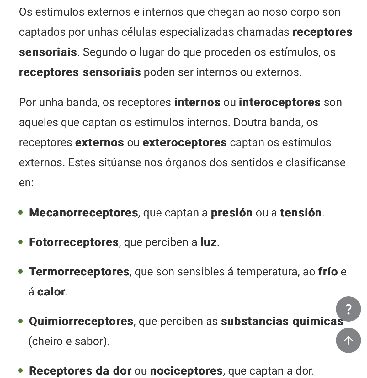 RECEPTORES SENSORIAIS