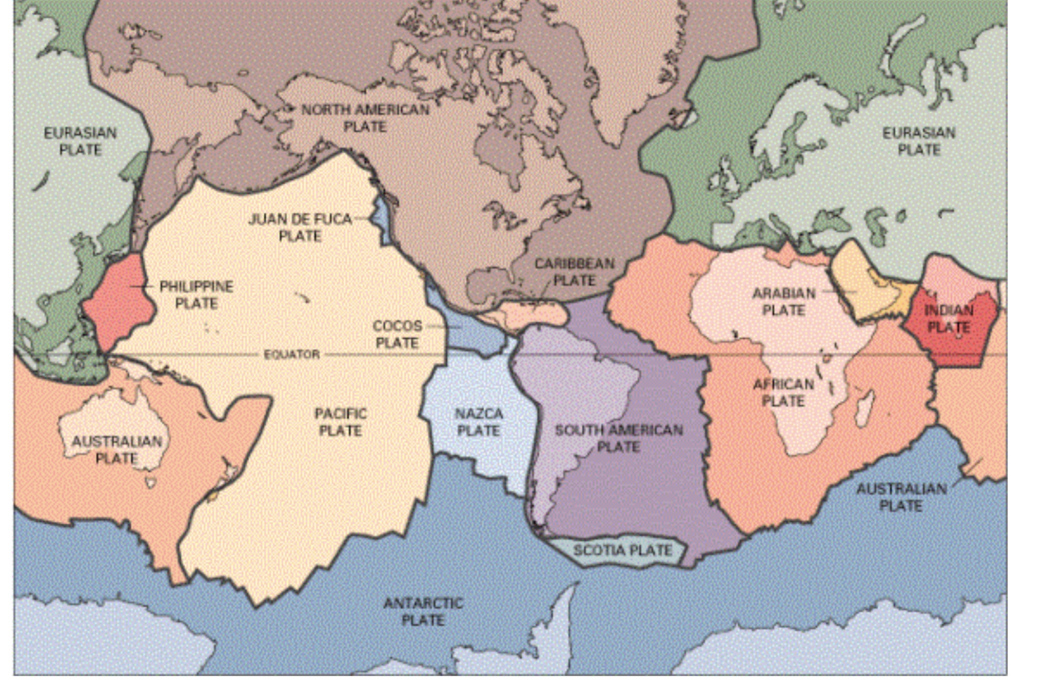 Mapa placas litosféricas