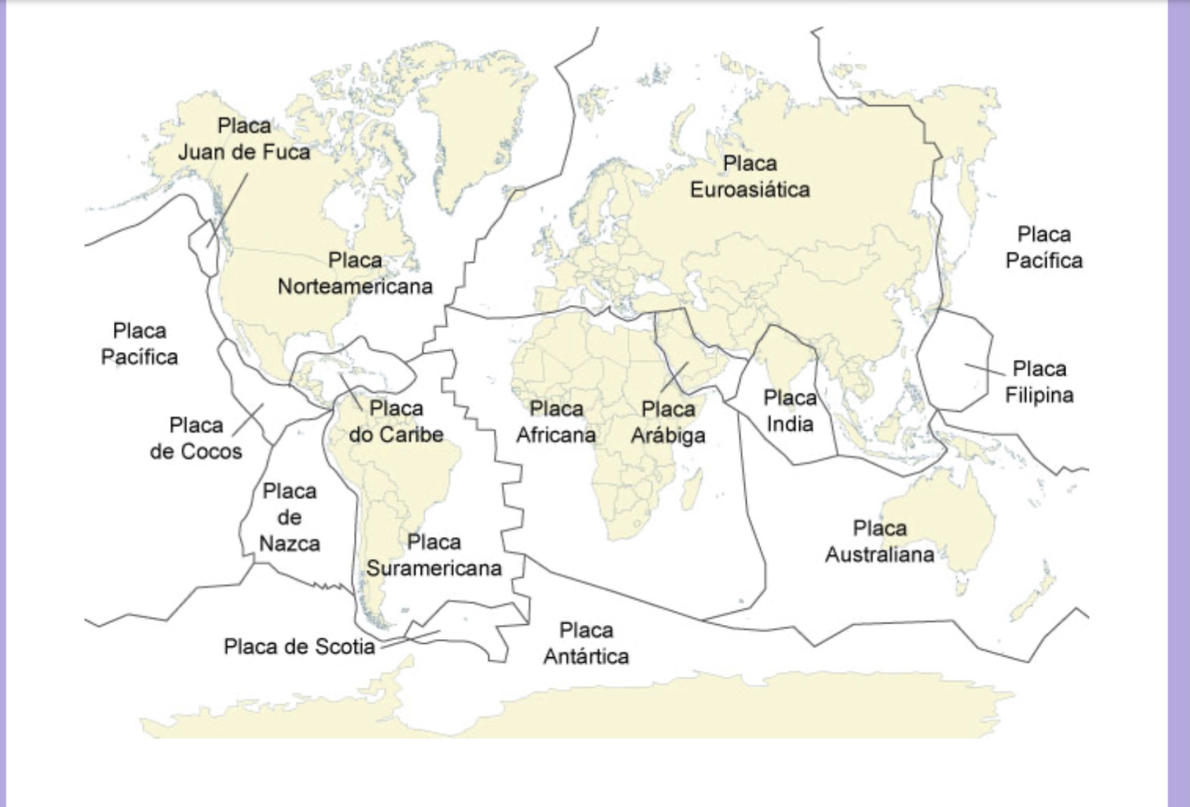 MAPA PLACAS TECTÓNICAS 