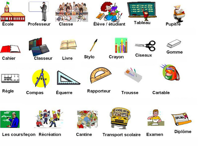 vocabulaire de l'école