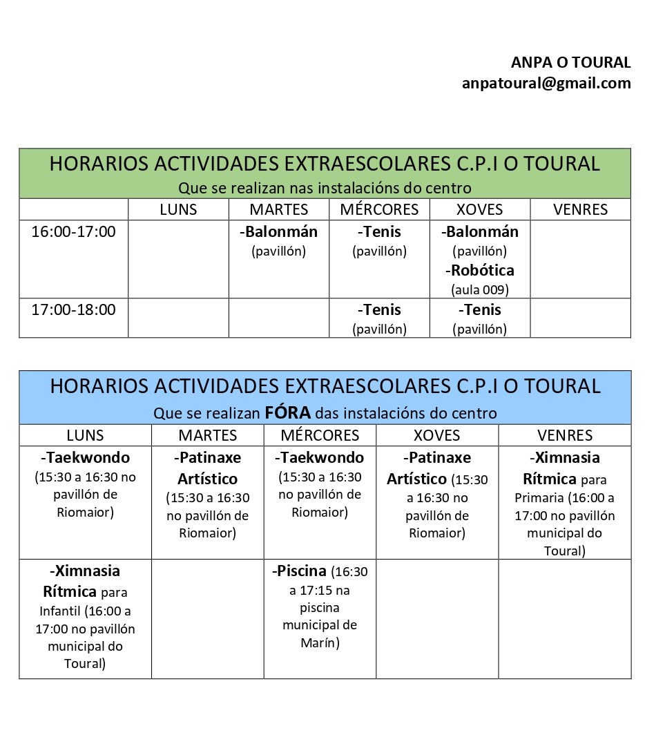 horarios