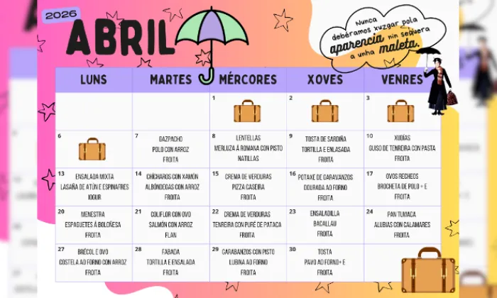 Menú abril