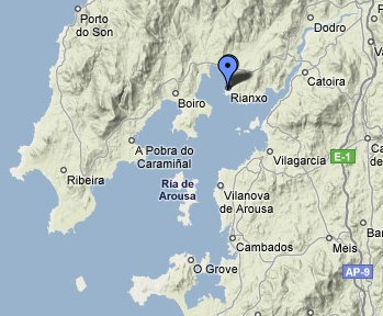 Mapa da contorna de Rianxo
Mapa tomado de Google-Map o 180109
