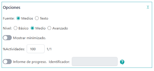 Opciones Arrastra