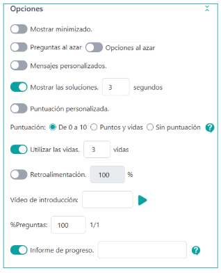 Test Opciones