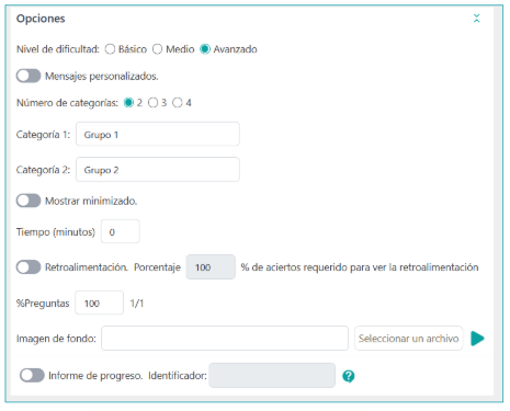 Opciones Clasifica