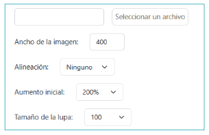 opciones lupa
