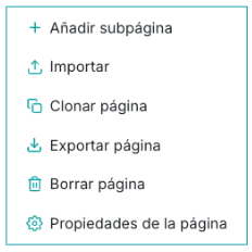 Opciones de página
