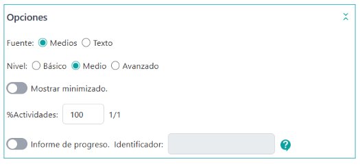 Opcións arrastra