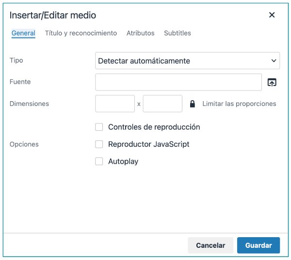 Insertar medio